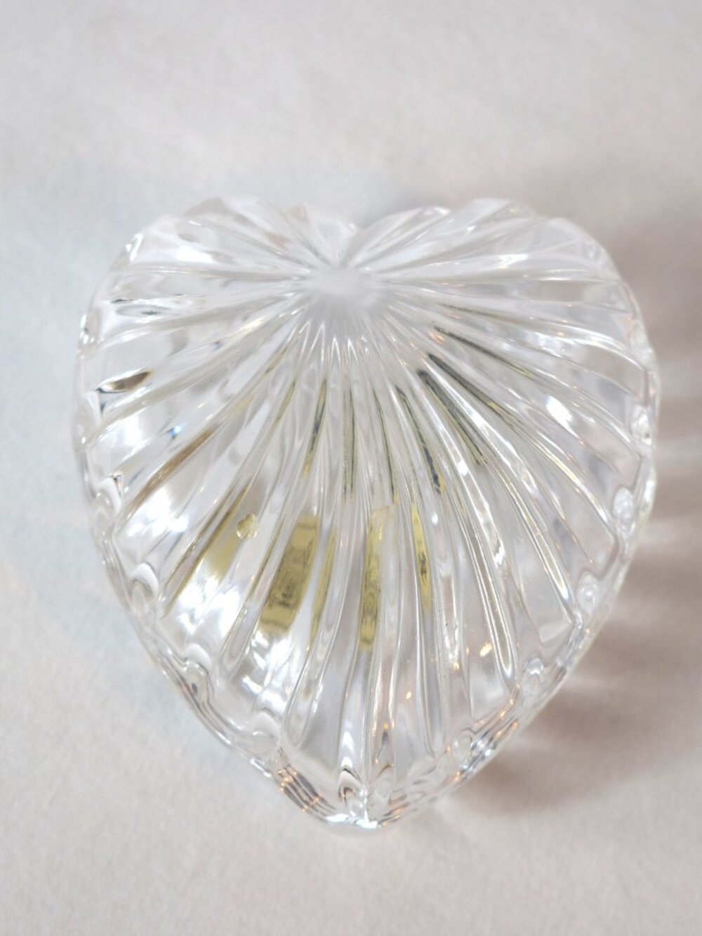 Lead Crystal Heart Shaped Covered Trinket Box